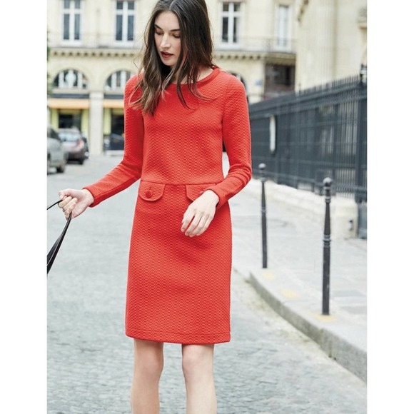 Boden Red Diamond Quilted Jacquard Long 